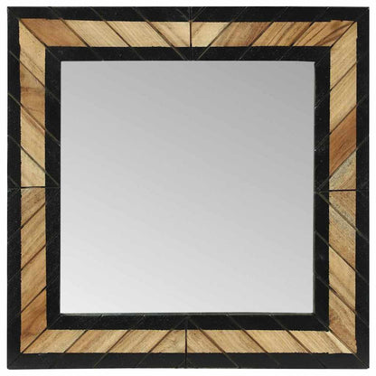 Spejl Med Spejl Sort Og Brunt 50 X 2 X 50 Cm Massivt Træ Akacie - Billede 4