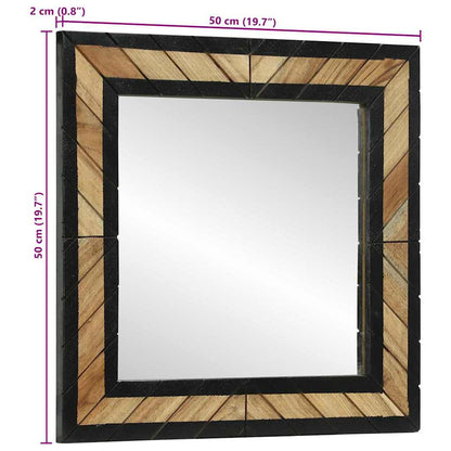 Spejl Med Spejl Sort Og Brunt 50 X 2 X 50 Cm Massivt Træ Akacie - Billede 11