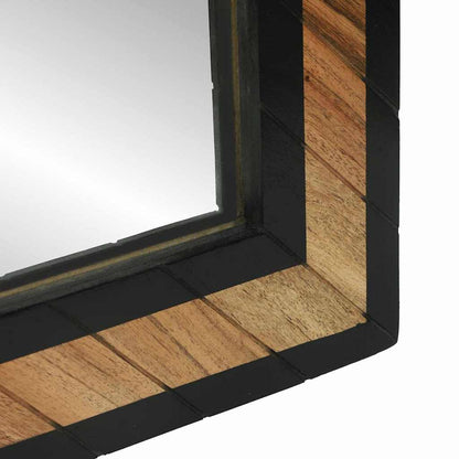 Spejl Med Spejl Sort Og Brunt 70 X 2 X 70 Cm Massivt Træ Akacie - Billede 7
