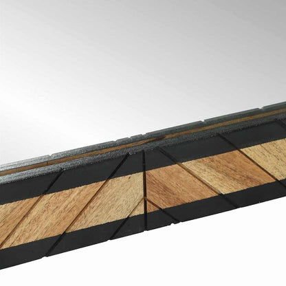 Spejl Med Spejl Sort Og Brunt 90 X 2 X 50 Cm Massivt Træ Akacie - Billede 7