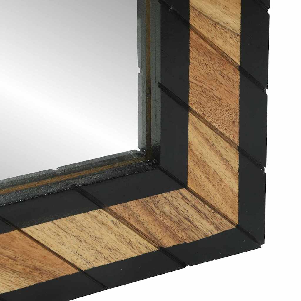 Spejl Med Spejl Sort Og Brunt 90 X 2 X 50 Cm Massivt Træ Akacie - Billede 8