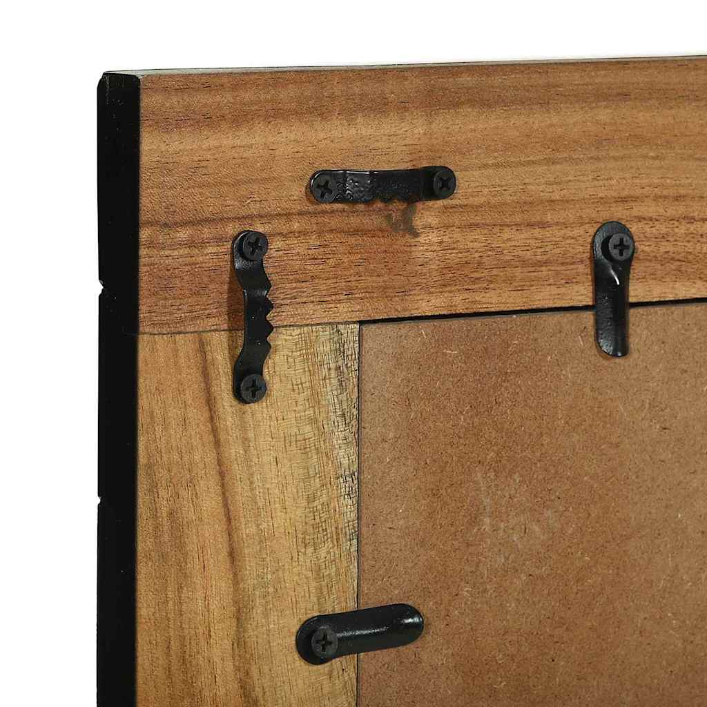 Spejl Med Spejl Sort Og Brunt 90 X 2 X 50 Cm Massivt Træ Akacie - Billede 9