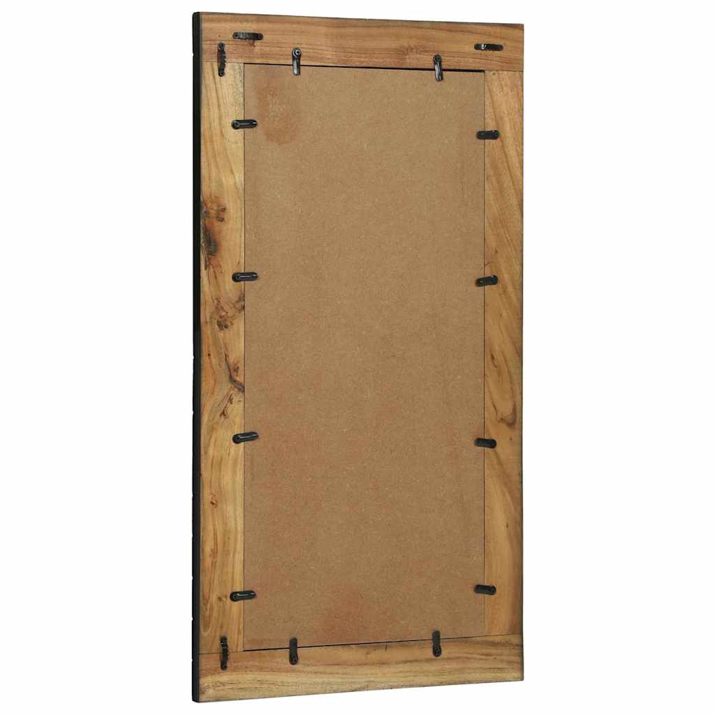 Spejl Med Spejl Sort Og Brunt 90 X 2 X 50 Cm Massivt Træ Akacie - Billede 5
