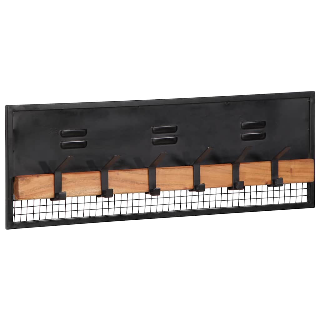 Væghængt Knagerække 90x11x30 Cm Massivt Mangotræ - Billede 9