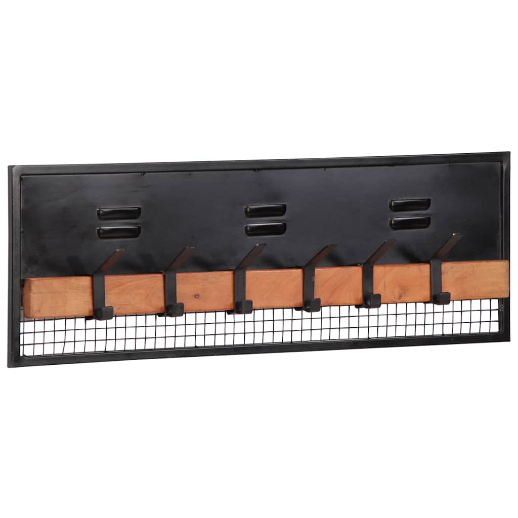 Væghængt Knagerække 90x11x30 Cm Massivt Mangotræ - Billede 10