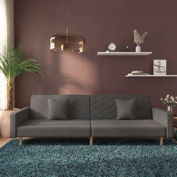 2-Personers Sovesofa Med 2 Puder Stof