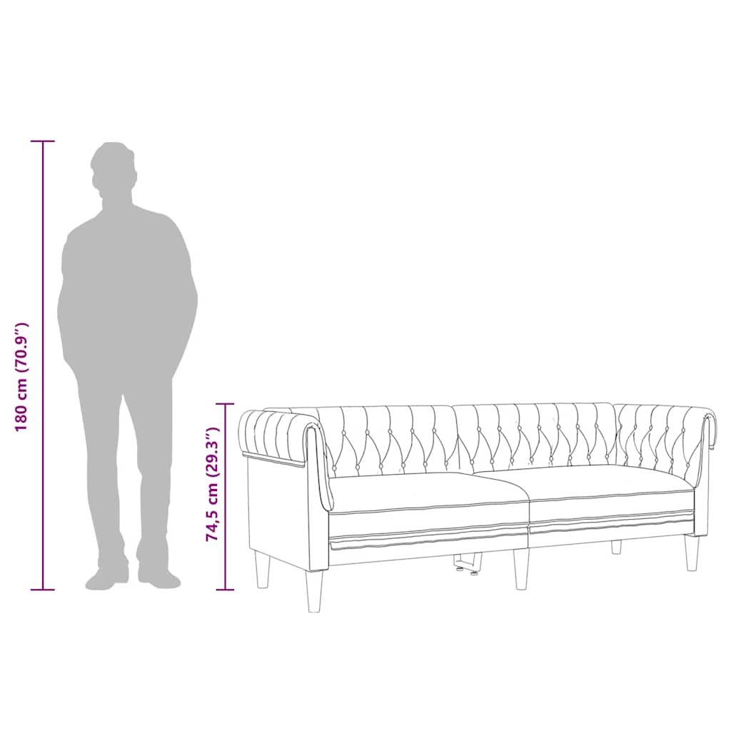 3-personers Chesterfield-sofa Stof - Billede 10