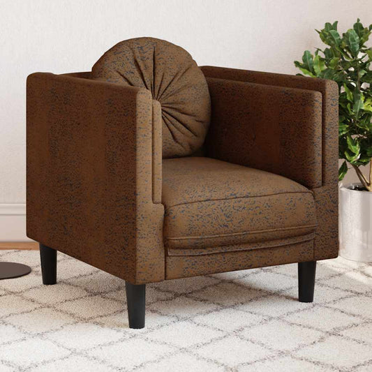Sofastol Med Hynde Imiteret Ruskind Brun - Hovedbillede
