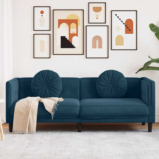 3-personers Sofa Med Hynder Velour - Hovedbillede