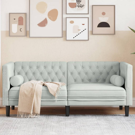 2-Personers Chesterfield-Sofa Med Bolsterpuder Fløjl