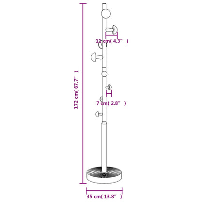 Stumtjener 172 Cm Pulverlakeret Jern - Billede 8