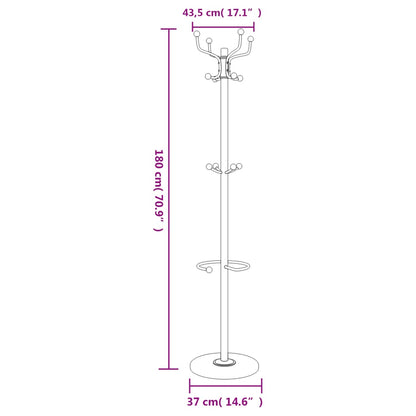 Stumtjener Med Paraplyholder 180 Cm Pulverlakeret Jern - Billede 8