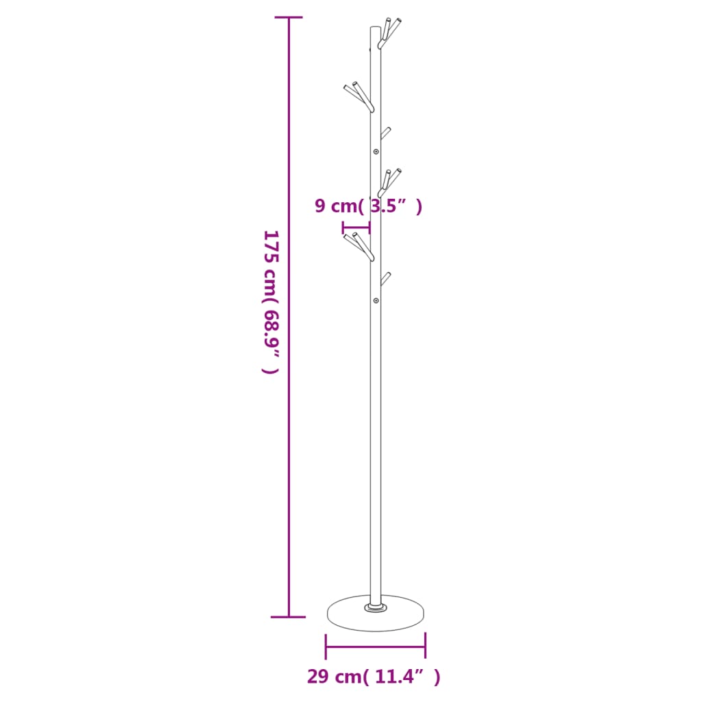 Stumtjener 175 Cm Pulverlakeret Jern - Billede 8