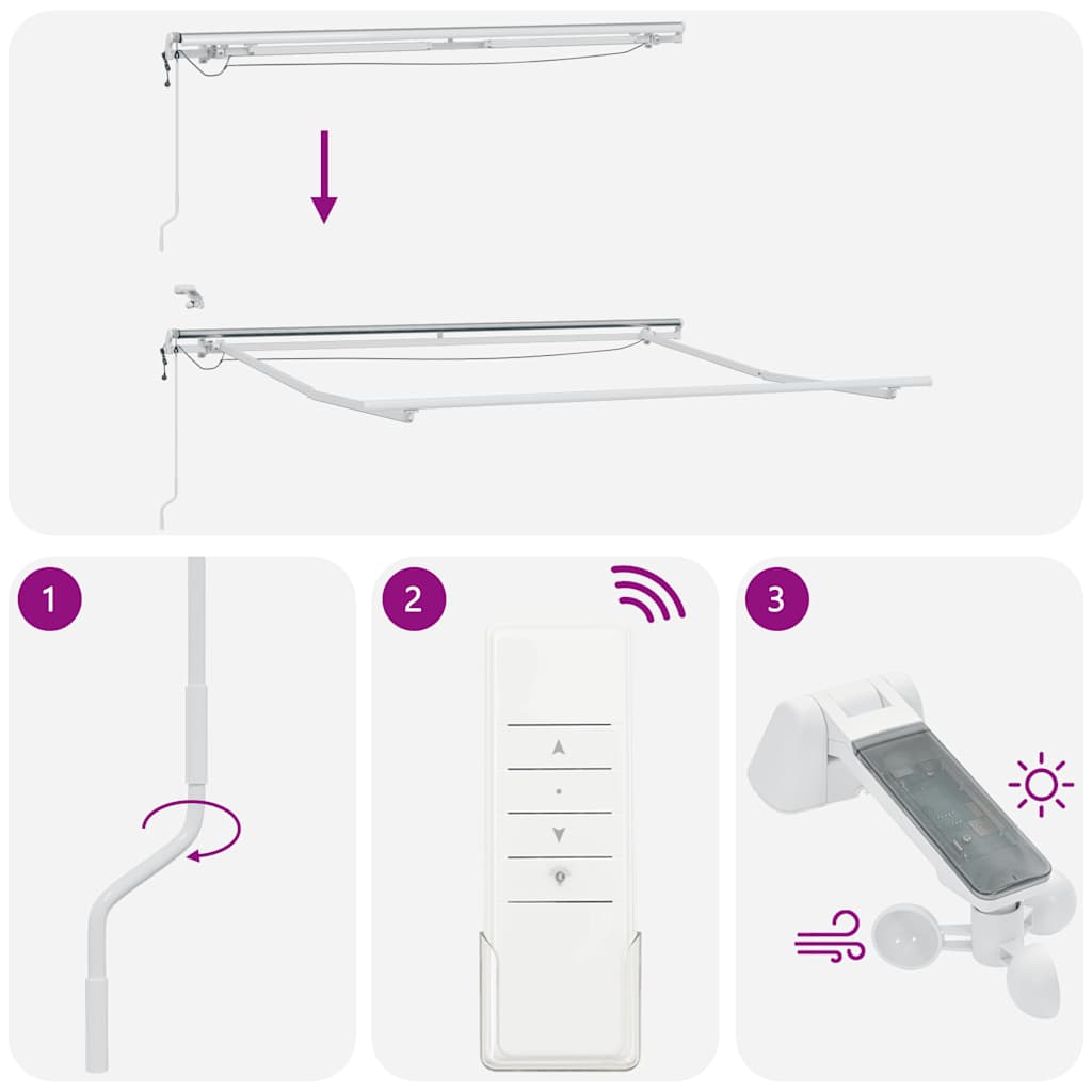 Markise Med LED-lys Automatisk Betjening - Billede 14