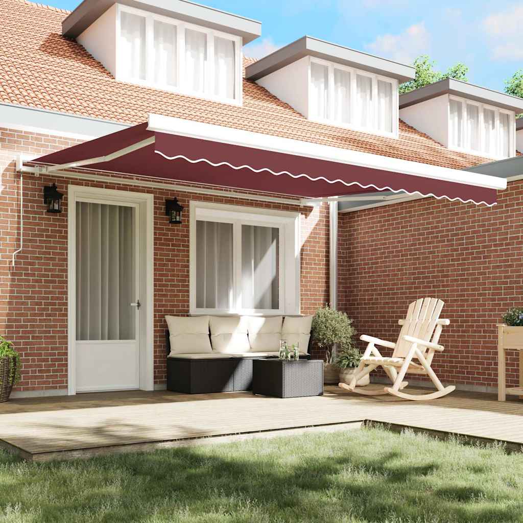 Manuel Markise 4 X 3 M Bordeaux 100% Polyester - Billede 3