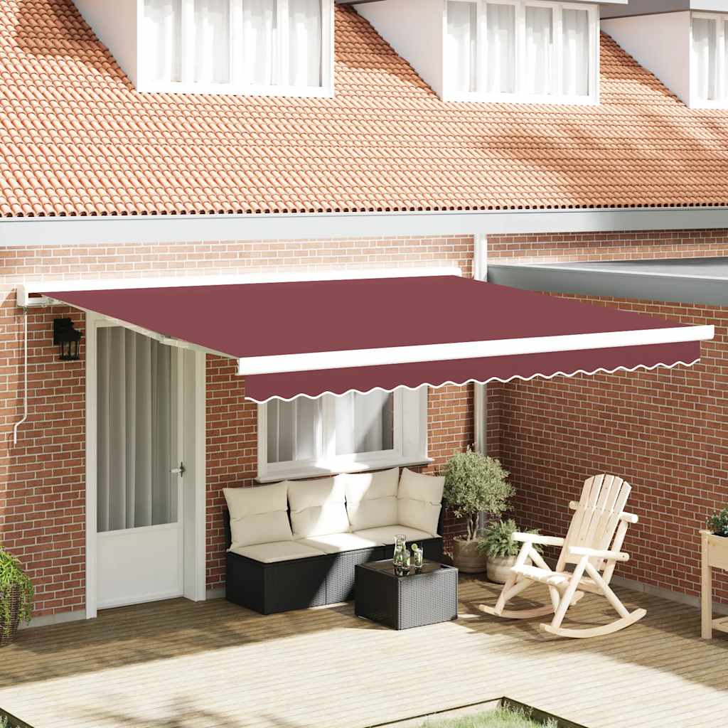 Manuel Markise 4 X 3 M Bordeaux 100% Polyester - Hovedbillede