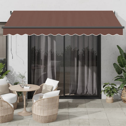 Markise Med Led-Lys 350X250 Cm Manuel Betjening Brun