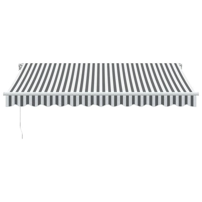 Markise 350X250 Cm Manuel Betjening Antracitgrå Og Hvid