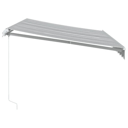 Markise 350X250 Cm Manuel Betjening Antracitgrå Og Hvid