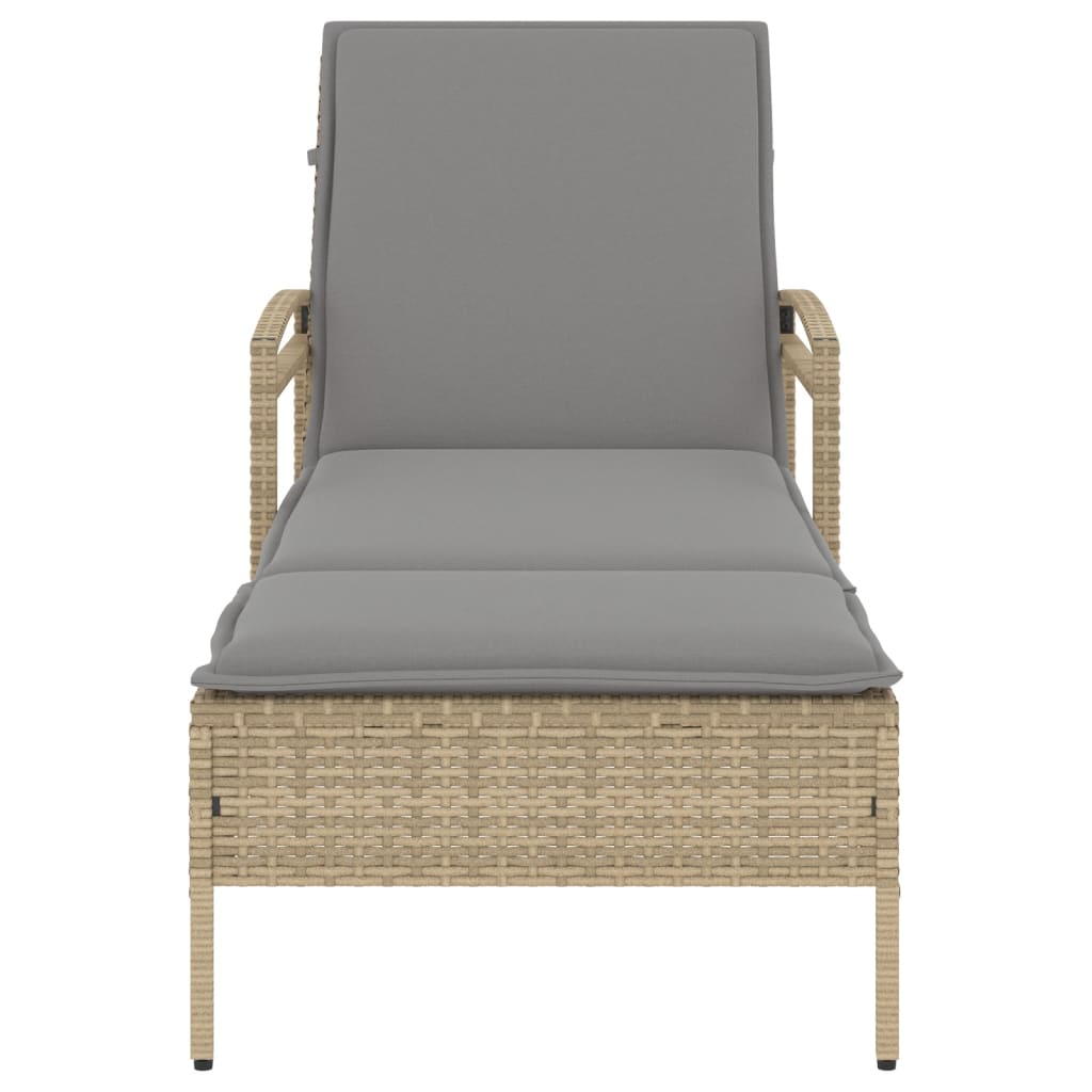Liggestol Med Hynde 63x200x81 Cm Polyrattan - Billede 4