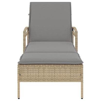 Liggestol Med Hynde 63x200x81 Cm Polyrattan - Billede 4