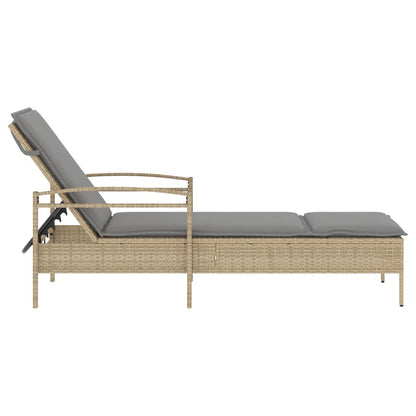 Liggestol Med Hynde 63x200x81 Cm Polyrattan - Billede 5