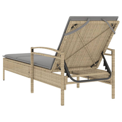 Liggestol Med Hynde 63x200x81 Cm Polyrattan - Billede 6