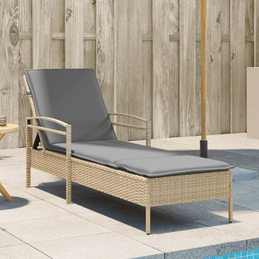 Liggestol Med Hynde 63x200x81 Cm Polyrattan - Hovedbillede
