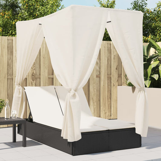 Solseng Med Tag Og Gardiner Polyrattan