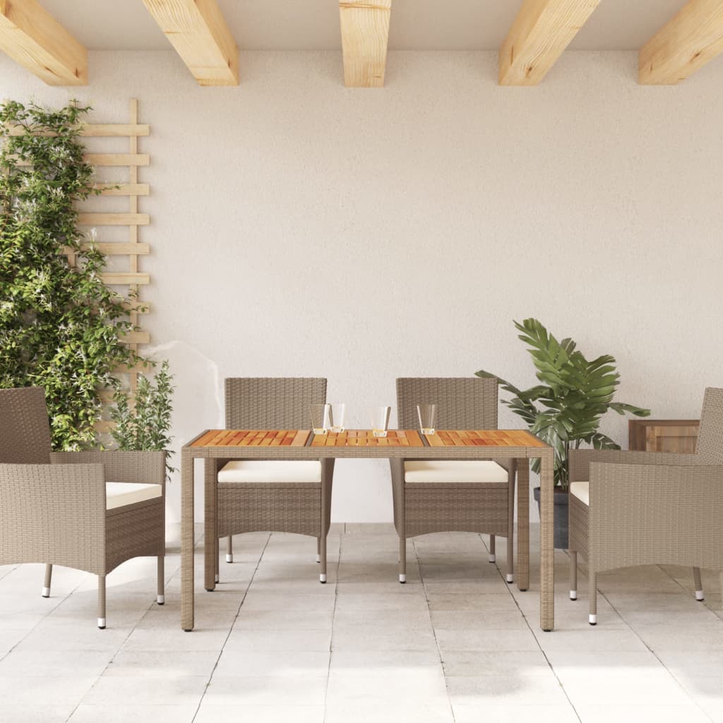 Havebord Polyrattan Og Massivt Akacietræ - Billede 3
