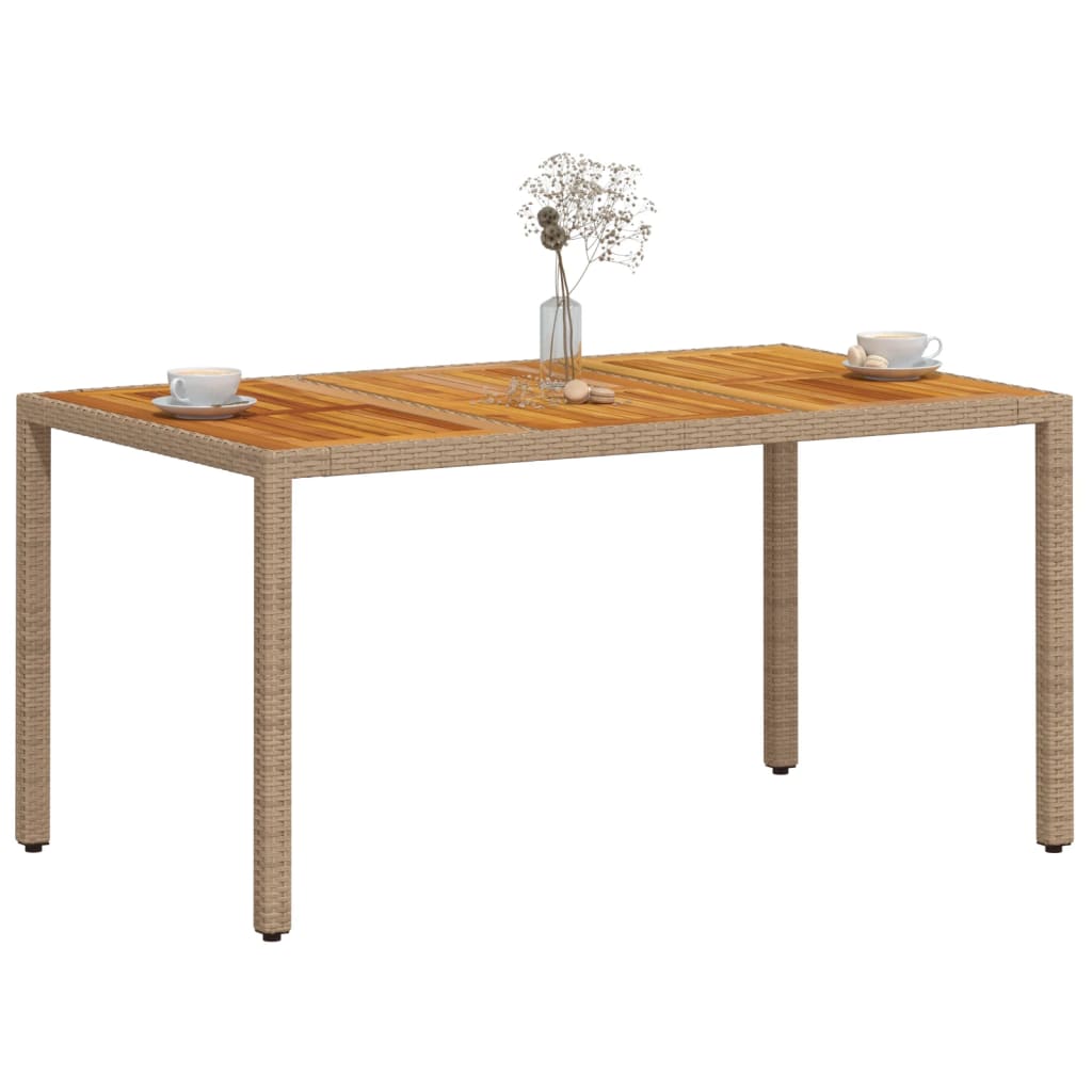Havebord Polyrattan Og Massivt Akacietræ - Billede 4