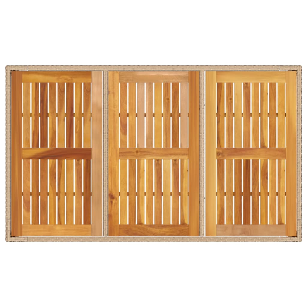 Havebord Polyrattan Og Massivt Akacietræ - Billede 8