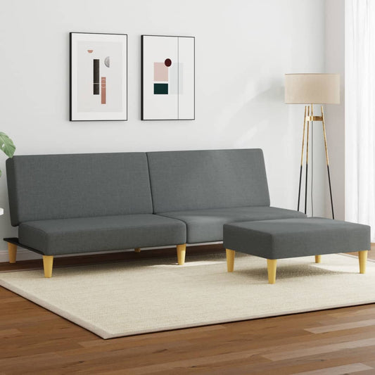 2-Personers Sovesofa Med Puder Og Fodskammel Velour