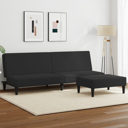 2-Personers Sovesofa Med Fodskammel Velour