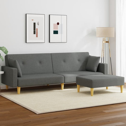 2-Personers Sovesofa Med Fodskammel Stof
