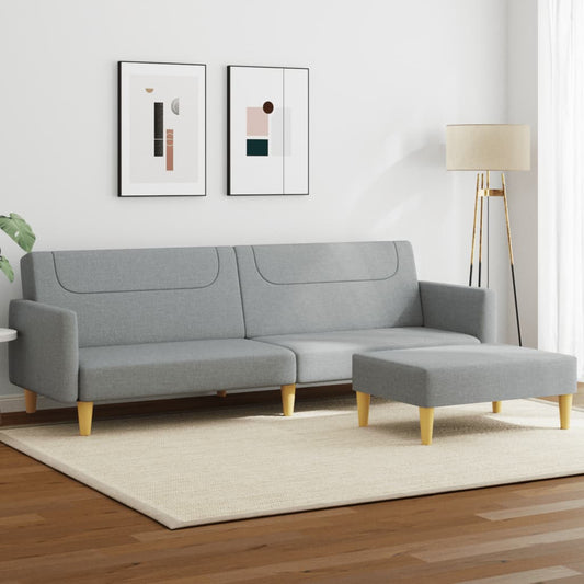 2-Personers Sovesofa Med Fodskammel Stof