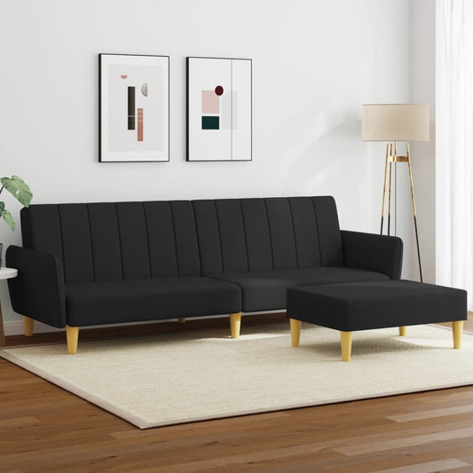 2-Personers Sovesofa Med Fodskammel Stof Stof