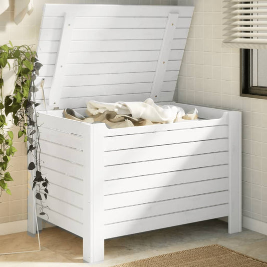 Opbevaringsboks Med Låg Rana Massivt Fyrretræ Hvid