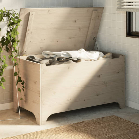 Opbevaringsboks Med Låg Rana Massivt Fyrretræ Naturfarvet