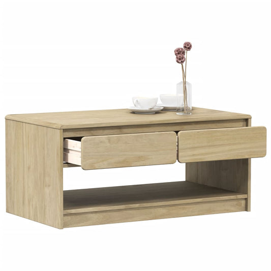 Sofabord Sauda 99X55X45 Cm Massivt Fyrretræ Egetræsfarvet