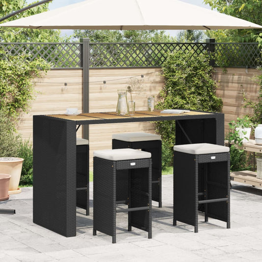 Barstole Til Haven Med Hynder 4 Stk. Polyrattan