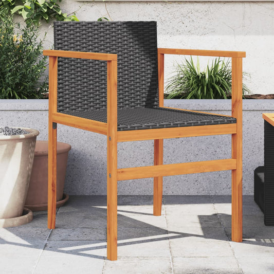 Havestole 2 Stk. Polyrattan Og Massivt Træ