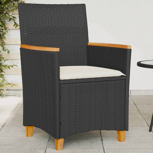 Havestole 2 Stk. Med Hynder Polyrattan Og Massivt Træ