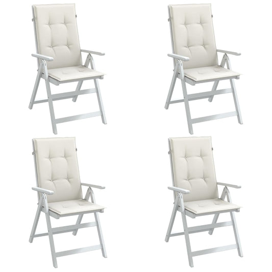 Stolehynder Med Høj Ryg 4 Stk. Stof Cremefarvet