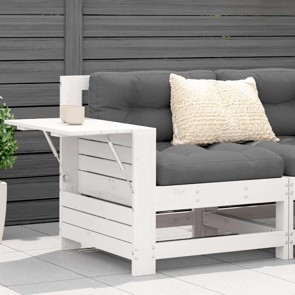 Sofamodul Med Armlæn Og Sidebord Massivt Fyrretræ - Variant 844879