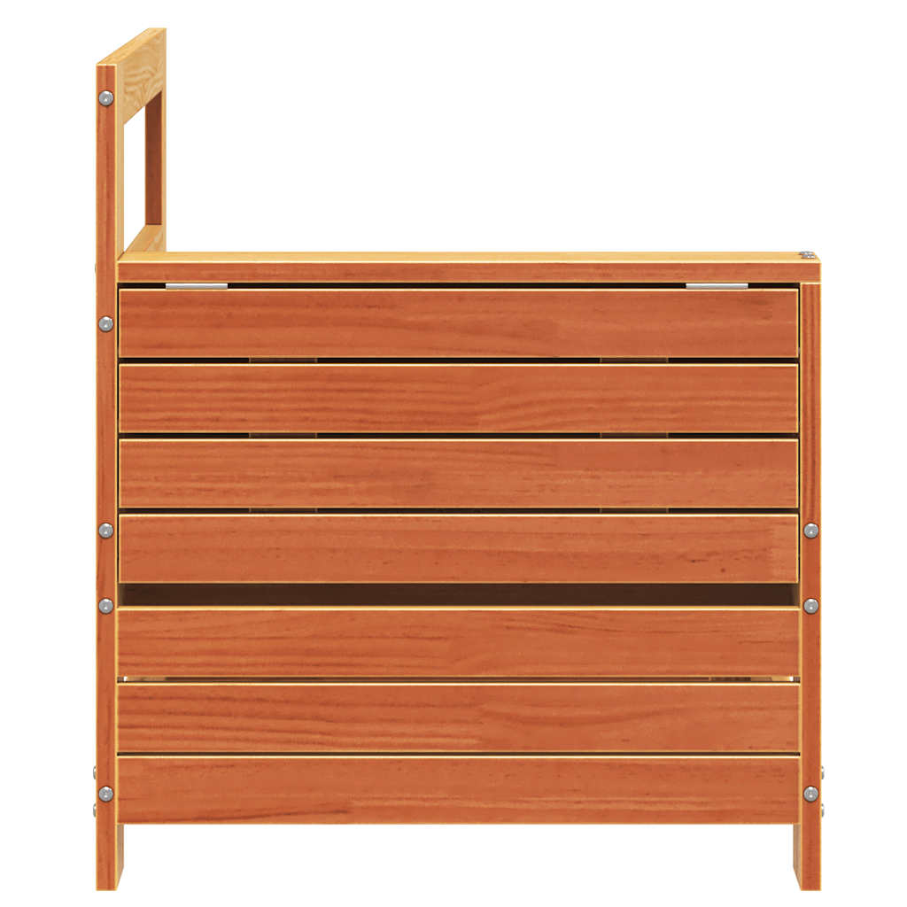 Sofamodul Med Armlæn Og Sidebord Massivt Fyrretræ - Billede 5