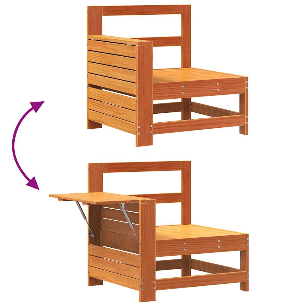 Sofamodul Med Armlæn Og Sidebord Massivt Fyrretræ - Billede 7