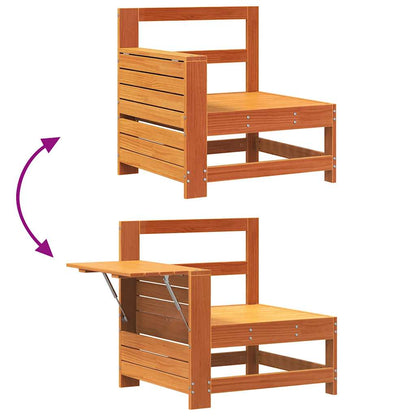 Sofamodul Med Armlæn Og Sidebord Massivt Fyrretræ - Billede 7