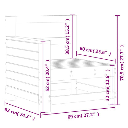 Sofamodul Til Haven 69x62x70,5 Cm Massivt Fyrretræ - Billede 9