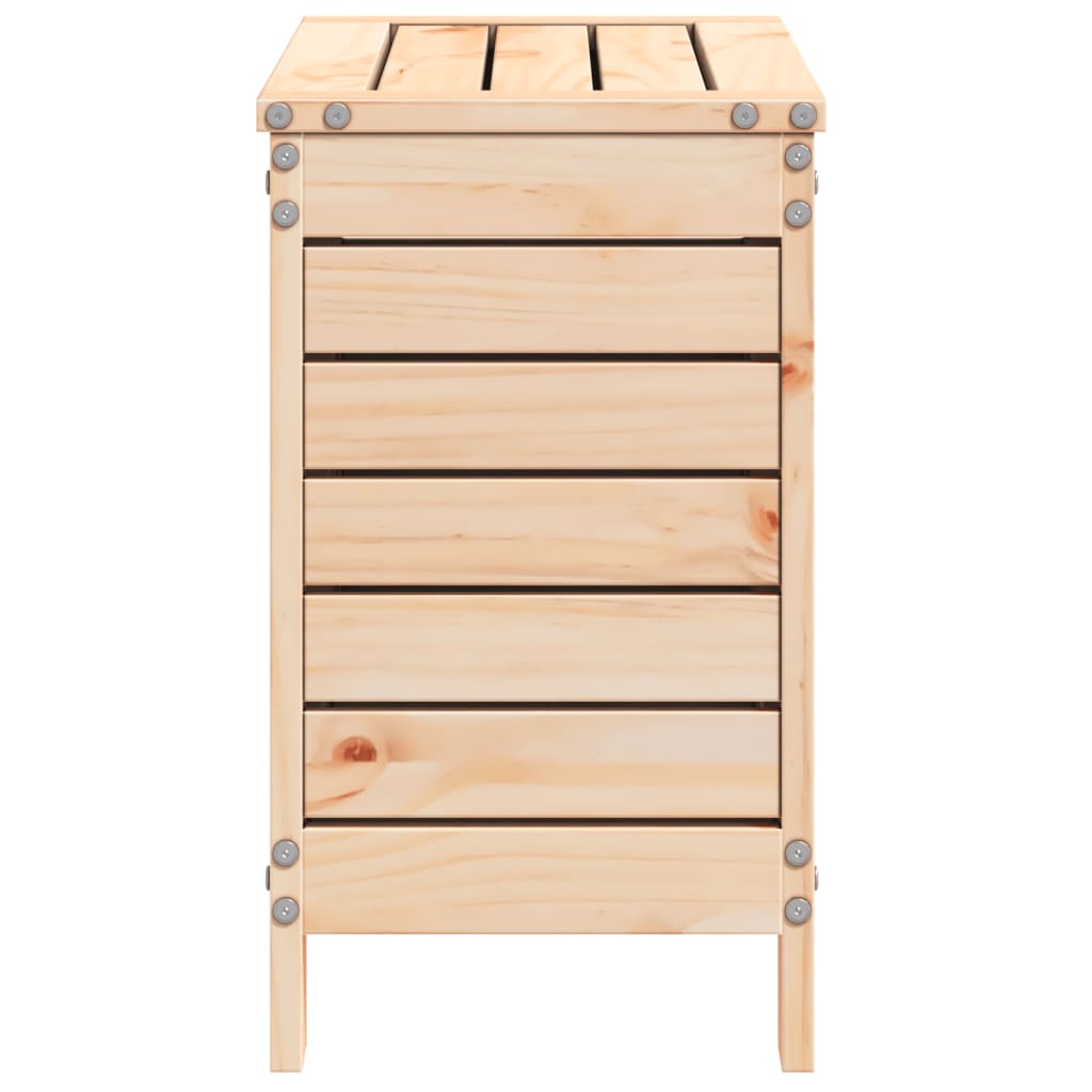 Haveskammel Med Opbevaring 62x31,5x52 Cm Massivt Fyrretræ